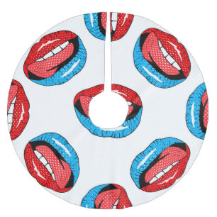 Falda Para El Árbol De Navidad De Poliéster Insignias para parches de personalizado: Pop retro
