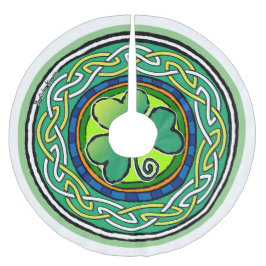 Falda Para El Árbol De Navidad De Poliéster Irish shamrock