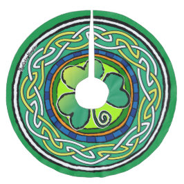 Falda Para El Árbol De Navidad De Poliéster Irish shamrock
