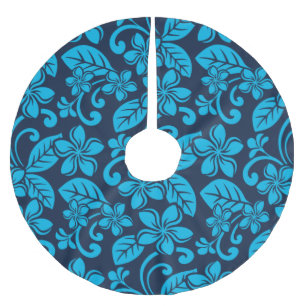 Falda Para El Árbol De Navidad De Poliéster ISLAND PLUMERIA (azul x 2)