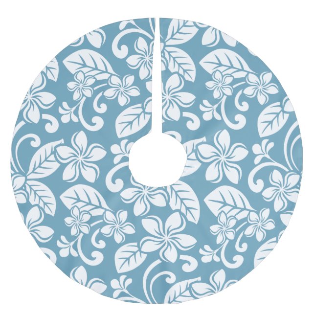 FALDA PARA EL ÁRBOL DE NAVIDAD DE POLIÉSTER ISLANDIA PLUMERIA (AZUL ESLADO) (Anverso)