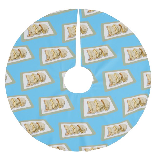 Falda Para El Árbol De Navidad De Poliéster Jiaozi / ilustracion personalizado chino de bolas  (Anverso)