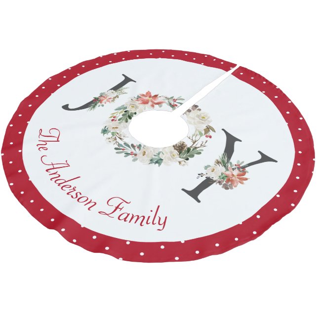 Falda Para El Árbol De Navidad De Poliéster JOY Navidades Floral Wreath Personalizado (Angular)