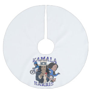 Falda Para El Árbol De Navidad De Poliéster Kamala Harris Bootleg Rap Style