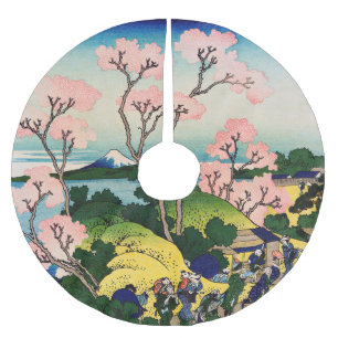 Falda Para El Árbol De Navidad De Poliéster Katsushika Hokusai - Gotenyama, Tokaido, Shinagawa