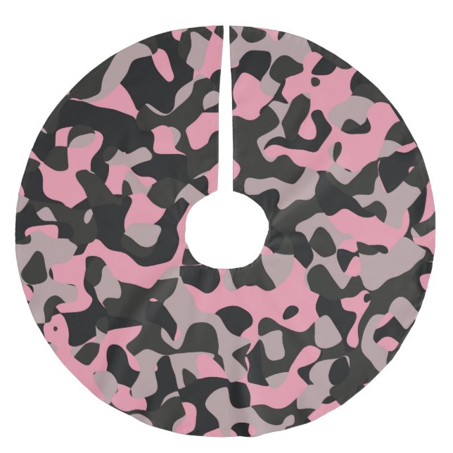 Falda Para El Árbol De Navidad De Poliéster Kitty Camo (Anverso)