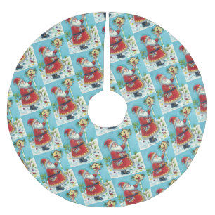 FALDA PARA EL ÁRBOL DE NAVIDAD DE POLIÉSTER KRIS KRINGLE & CARDINAL BIRDHOUSE, NAVIDADES CUIDA