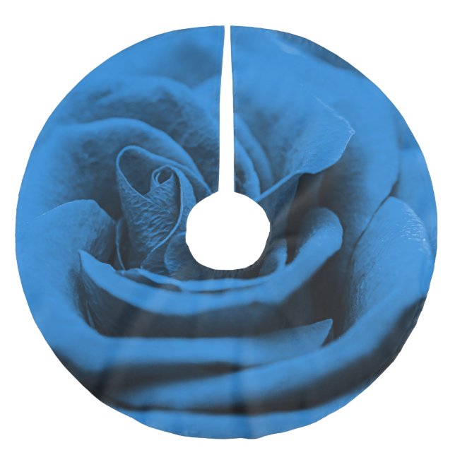 Falda Para El Árbol De Navidad De Poliéster La rosa roja azul, macrobelleza. (Anverso)