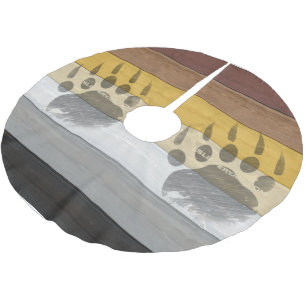 Falda Para El Árbol De Navidad De Poliéster La textura del suelo de madera de la bandera del O