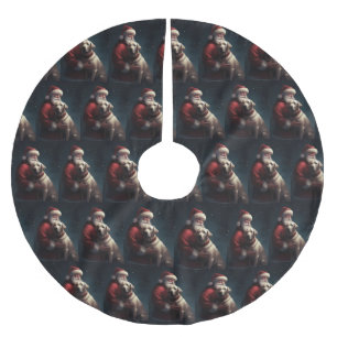 Falda Para El Árbol De Navidad De Poliéster Labrador con Navidades festivos de Santa Claus