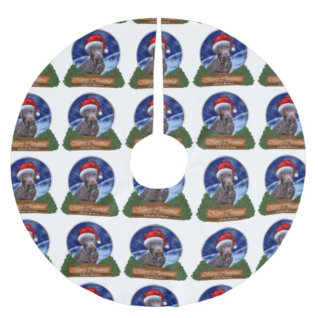 Falda Para El Árbol De Navidad De Poliéster Labrador Recuperador Navidades (Anverso)