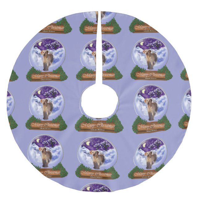 Falda Para El Árbol De Navidad De Poliéster Labrador Recuperador Navidades (Anverso)