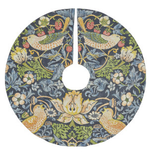 Falda Para El Árbol De Navidad De Poliéster Ladrón de Fresas Morris Azul Marino Arte Fino Vint