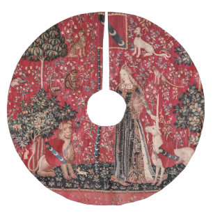 Falda Para El Árbol De Navidad De Poliéster Lady and Unicorn Medieval Tapestry Touch