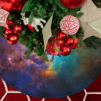 Falda Para El Árbol De Navidad De Poliéster Laguna Nebulosa Foto Celeste