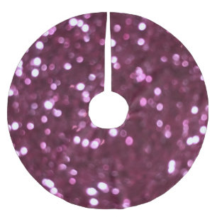 Falda Para El Árbol De Navidad De Poliéster Lámparas abstractas rosadas y desenfocadas por bok