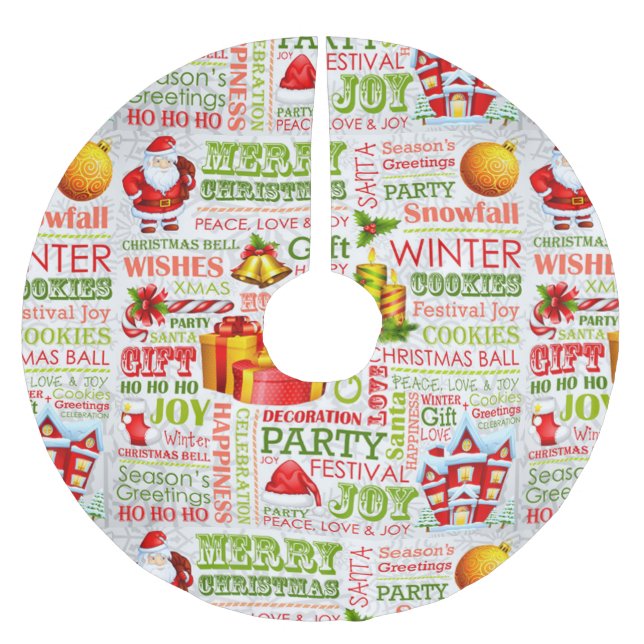 Falda Para El Árbol De Navidad De Poliéster Las Juguetes De Los Navidades (Anverso)