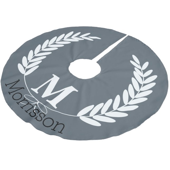 Falda Para El Árbol De Navidad De Poliéster Laureles de trigo blanco - Personalizados (Angular)