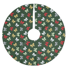 Falda Para El Árbol De Navidad De Poliéster Lazos Navideños
