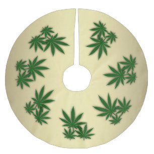Falda Para El Árbol De Navidad De Poliéster Leaf de maleza