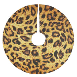Falda Para El Árbol De Navidad De Poliéster Leopard de moda: Patrón de diseño de piel.