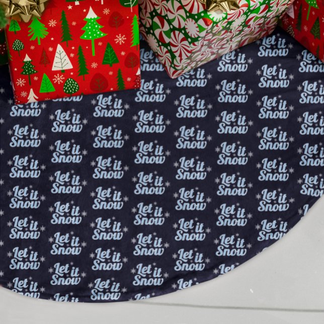 Falda Para El Árbol De Navidad De Poliéster Let It Snow (Subido por el creador)