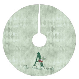 Falda Para El Árbol De Navidad De Poliéster Letra floral de invierno ilustrada a personalizada