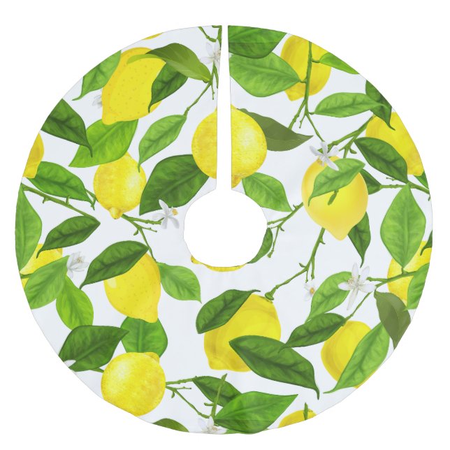 Falda Para El Árbol De Navidad De Poliéster Limón acuático (Anverso)