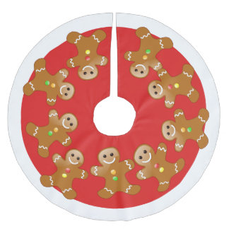 Falda Para El Árbol De Navidad De Poliéster Línea del Hombre del Gingbread