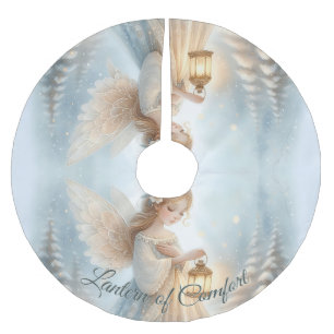 Falda Para El Árbol De Navidad De Poliéster Linterna de Ángel Celestial de Invierno de Consuel