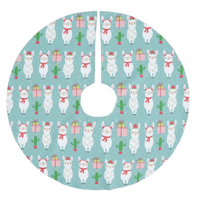 Falda Para El Árbol De Navidad De Poliéster Llamas a Navidades de invierno | Vacaciones (Anverso)