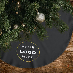 Falda Para El Árbol De Navidad De Poliéster Logotipo Empresarial Personalizado Negro Fiesta
