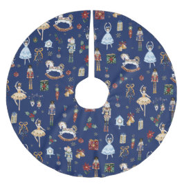 Falda Para El Árbol De Navidad De Poliéster Los Navidades Nutcracker ballet Vintage acuarela