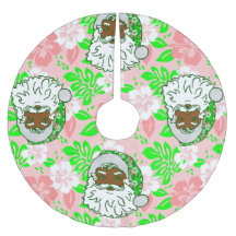 luau rosa navidad hawaiano negro santa hibisco