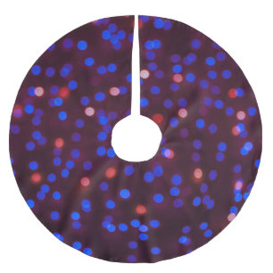 Falda Para El Árbol De Navidad De Poliéster Luces de navidad, fondo festivo, borroso.