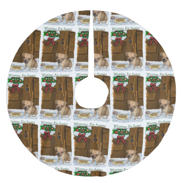 Falda Para El Árbol De Navidad De Poliéster Luchar contra los Navidades (Anverso)