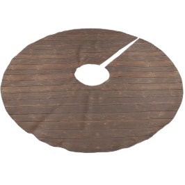 Falda Para El Árbol De Navidad De Poliéster Madera de roble marrón rústico