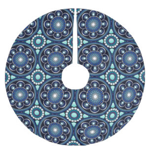 Falda Para El Árbol De Navidad De Poliéster Mandala Aqua Moda Diafonosa Buterflies Elegantes B