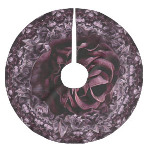 Falda Para El Árbol De Navidad De Poliéster Mandala de rosa 