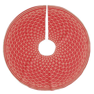 Falda Para El Árbol De Navidad De Poliéster Mandala del Chakra Corona en Rojo