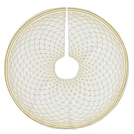 Falda Para El Árbol De Navidad De Poliéster Mandala del Chakra de la Corona Dorada sobre Blanc