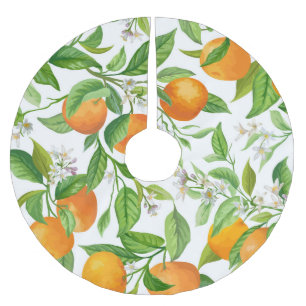 Falda Para El Árbol De Navidad De Poliéster Mandarín: Patrón tropical colorido