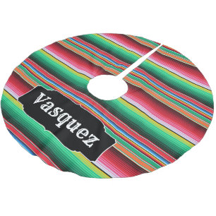 Falda Para El Árbol De Navidad De Poliéster Manta mexicana de Serape del español de encargo