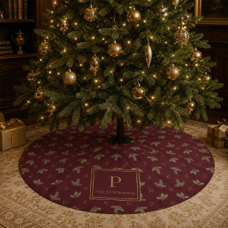Falda Para El Árbol De Navidad De Poliéster Mantel Personalizado de Navidad para Árbol con Mon