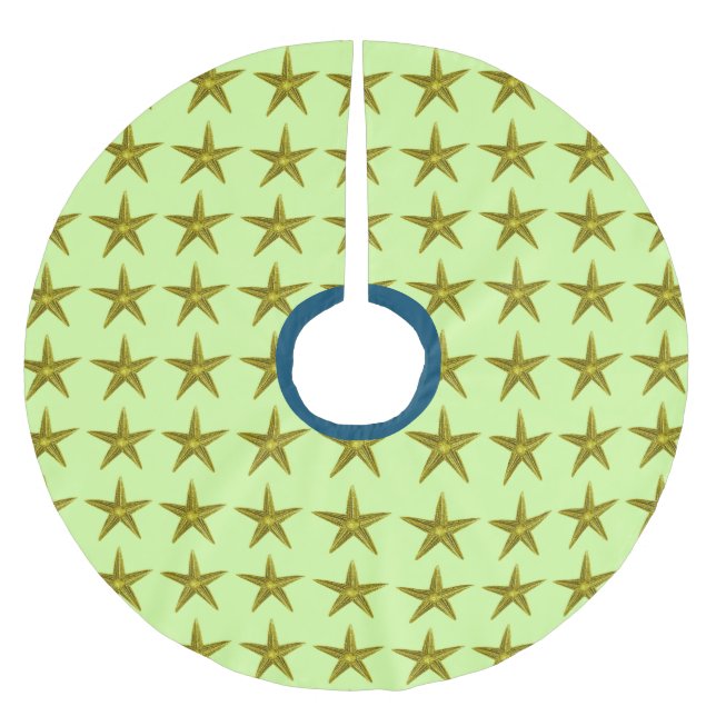 Falda Para El Árbol De Navidad De Poliéster Mar de Estrellas (Anverso)