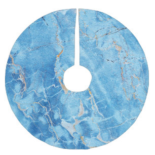 Falda Para El Árbol De Navidad De Poliéster Marble Elegance: Superficie texturada natural.