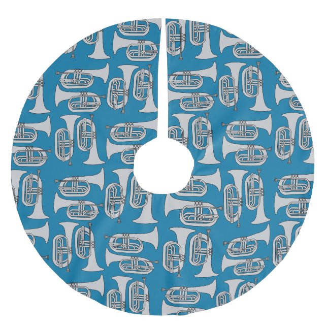 Falda Para El Árbol De Navidad De Poliéster Marchando Baritone Crosshatch (Anverso)