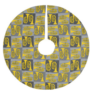 Falda Para El Árbol De Navidad De Poliéster Marchando Baritone Crosshatch