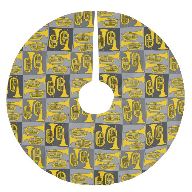 Falda Para El Árbol De Navidad De Poliéster Marchando Baritone Crosshatch (Anverso)