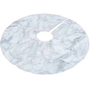 Falda Para El Árbol De Navidad De Poliéster Mármol blanco